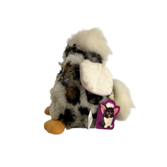 Furby Snow Leopard 1999 Tiger Electronics w/ Tag White Black Brown - Picture 5 of 8